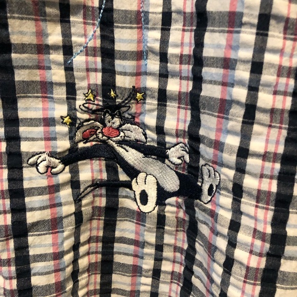 Vintage Looney Tunes Tweety Bird and Sylvester Embroidered Sleeveless Shirt - Picture 6 of 6